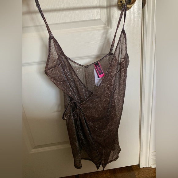 La Senza Golden Sheer Spaghetti Strap Sheer Dress XS - Picture 2 of 6